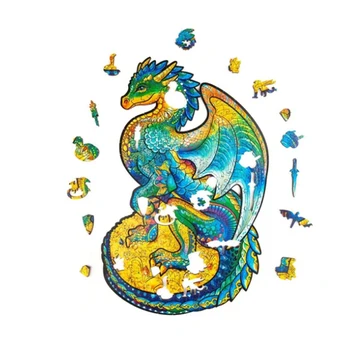 Lesene Živali Puzzle Živali-oblikovan Flying Dragon Sestavljanke Za Odrasle, Otroci Izobraževalne Igrače Za Otroke