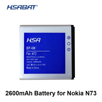 2600mAh BP-6M / BP 6 M Visoko Zmogljivost Baterije Uporabite za Nokia N73 N77 N93 N93S 3250 6151 6233 6234 6280 6288 6290 9300I 9300 BP6M