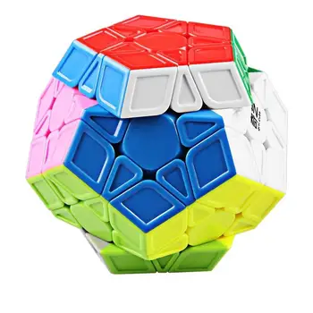 Qiyi Qiheng S Megaminx Kocka Sculpted Stickerless Dodecahedron Speed Magic Puzzle Tekmovanje Twist Paket Z Barvo Polje 1pcs Varno ABS