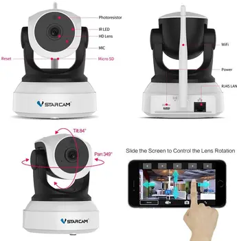 Vstarcam 2MP IP Kamero C24S 360-stopinjski Humanoid Priznanje Auto Tracking Wifi IR Kamero CCTV Video Varnostne Kamere Oddaljeni Pogled
