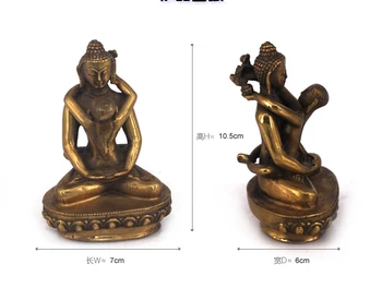 Tibera Indijskega Budizma žep Mandkesvara Yab-Yum Hevajra dvorezen Vesel buda medenina kip Blagoslovi družino doma talisman