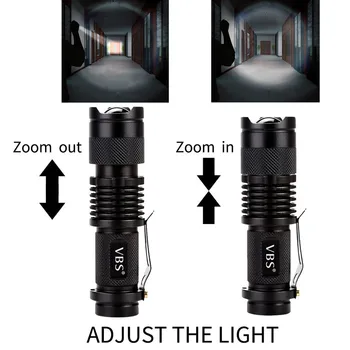 Nepremočljiva Q5 LED Svetilka Visoke Moči 2000LM Mini Spot Svetilka, Prenosno linterna 3 Načini Zoomable Oprema za Taborjenje Baklo zaklamp
