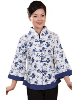 Shanghai Zgodba Nov Prihod mandarin ovratnik tradicionalni Kitajski vrhovi Perilo Vrh kitajski Perilo bluzo kitajski Bluzo plus velikost 2218