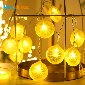 10/20LEDs Limone Oranžna LED Niz Luči Pravljice Garland Doma Dekor Počitnice Svetilke Za Otrok Božič, Rojstni dan Spalnica svate