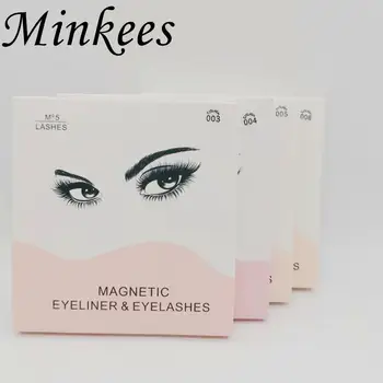 Minkees 3 Pari Magnetni Trepalnice Naravnih 3D Mink Trepalnice Nastavite Magnet Tekoči Eyeliner& Magnetni Trepalnice & Tweezer