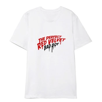 Kpop Rdeče Mah Bad Boy Album Srajce Hip Hop Priložnostne Ohlapne Obleke, Majice, T Shirt Kratek Rokav Vrhovi T-shirt DX576