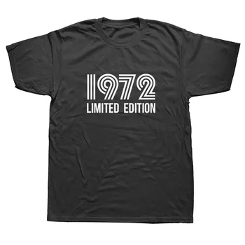 Smešno Priložnostne 1972 Limited Edition Graphic T-Shirt Mens Kratki Rokavi Hip Hop Natisnjeni T Srajce Prevelik Ulične Vrh Tees