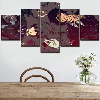 Platno Umetnosti HD Tiskanja Slikarstvo Domu Dekorativni Modularni Okvir 5 Plošči Anime Black Butler Code Geass Plakat Sodobne Umetnine