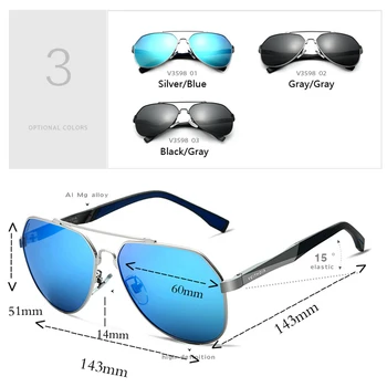 VEITHDIA Design Moške Aluminija, Magnezija Polarizirana sončna Očala Modre Leče Ogledalo Vožnje Očala sončna Očala Za Moške Moški odtenki
