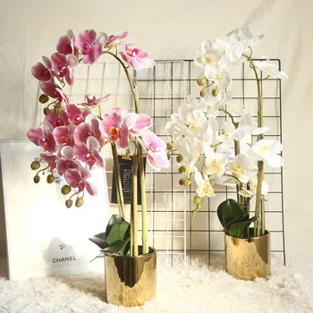 Velika latex 3D tiskanje Orhideje belo umetno cvetje roko občutek simulacije orhideja je cvet za dom poročno dekoracijo flores