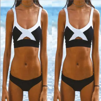Poletje Seksi Kopalke Ženske Oblazinjeni Povoj Trdna Kopalke Plažo za Kopanje Push-up Plavanje Bikini Komplet