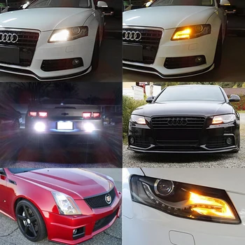 (2) Bela / Oranžna Rumena brez Napak PH24WY SPH24 12272 LED Žarnice Za Audi Cadillac GMC,itd Za Sprednji izklopite Opozorilne Luči
