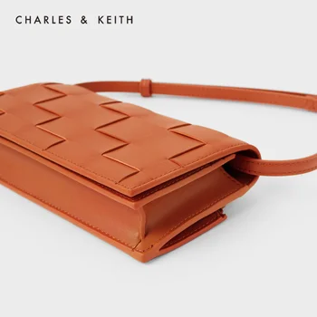 CHARLES＆KEITH Nov Prihod za Zimo 2020 CK6-10840215Women je torba, tkani material, ki pokriva moda dolgo denarnice