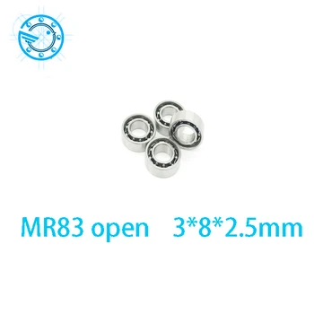 Brezplačna dostava 20 Kos MR83(3*8*2.5)ODPRITE MINI ležaji 3x8x2.5 mm ABEC-3 ležaji,
