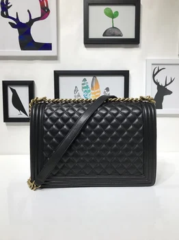 2019 Luksuzni klasičnih žensk Kariran kaviar Pravega usnja torba modne blagovne znamke kaviar usnjena torba