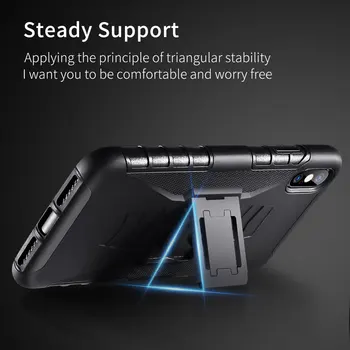 3 v 1 Shockproof pasu Pasu Posnetek Primeru Za Huawei P30 Pro P20 Pro Mate 20 Pro Lite Nova 4 Y3 Y5 Y6 Y9 Hrbtni Pokrovček Nosilec za Telefon