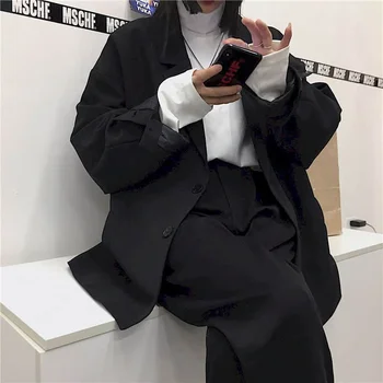 Priložnostne obleko jakna moški oversize korejski trend poletje tanke čeden moški majhne obleko elegantno dk enotno high street Japonska Harajuku