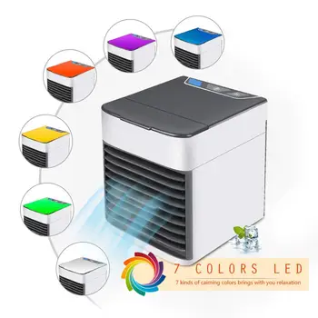 Domov Mini Prenosna klimatska Naprava Zračnega Hladilnika 7 Barv LED USB Osebni Prostor, Hladilnik, Ventilator Zraka, Hladilni Ventilator za ponovno Polnjenje Fan Mizo