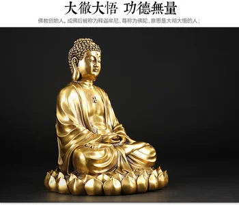 Budistični Blagoslovi zdravje in varnost VRH Talisman Maskota zlato RU LAI Buda medenina carving Kiparstvo kip 25 cm
