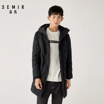 SEMIR Moških, dolge navzdol jakno človek 2019 novo toplo hooded zimsko jakno korejski priložnostne sivo raca navzdol plašč človek