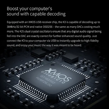 FiiO K3 Prenosne Slušalke Ojačevalnik DSD USB DAC za PC,Podporo KOAKSIALNI/OPTIČNI/2.5 BILANCA