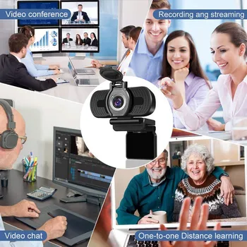 Webcam 1080P Full HD Web Kamera Z Mikrofonom Web Cam 1080p Za PC Računalnik Mac Prenosnik Namizni YouTube, Skype USB Camara Spletu