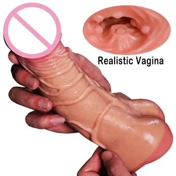 2 V 1 Realistična Vagina Dildo Moško Samozadovoljevanje Muco Ženske G-Spot Vagina Stimulaiton Seks Igrače