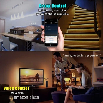 IOS Android Telefon Čarobno Doma APP Amazon Alexa Google Glasovni Nadzor Mini WiFi Krmilnik za 5V 12V 24V Enotni Barvni LED Trakovi