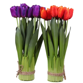 12 Umetni Cvetovi Tulipanov Šopek Pravi Dotik Cvetovi Tulipanov Šopek Mariage Za Notranje Stranke Poroka Okraski Ponaredek Cvet
