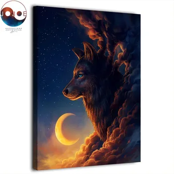 HD natisnjeni 1 plošča platno slikarstvo luna volk Noč Skrbnika za JoJoes Umetnosti stenske slike za dnevno sobo, plakatov in fotografij umetnosti