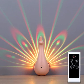Noč Svetlobni Projektor 7 Barva Spreminja, LED Pav Stensko Svetilko Z Smart Touch Daljinski upravljalnik Domu Dekorativni 3D Stenske Svetilke