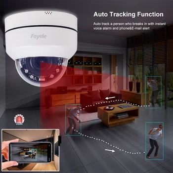 Domov Nadzor Brezžičnih WIFI Auto Tracking PTZ Kamere 4X Zoom 1080P IP Dome Kamera dvosmerni Audio 25fps P2P SD Cloud Storage