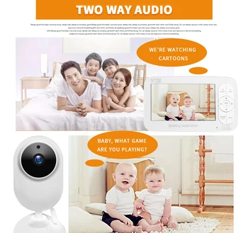 INQMEGA Bab Eletronica Babyfoon Brezžični Video Babyphone Baby Monitor 4.3 Palčni digitalni Fotoaparat Night Vision Nadzor Temperature
