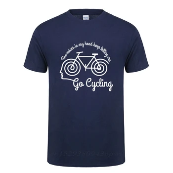 Glasove, ki so V Moji Glavi T Shirt Smešno za Rojstni dan Za Moške Oče, Oče, Mož Cikel Cyclinger Izposoja O Vratu Priložnostne T-shirt