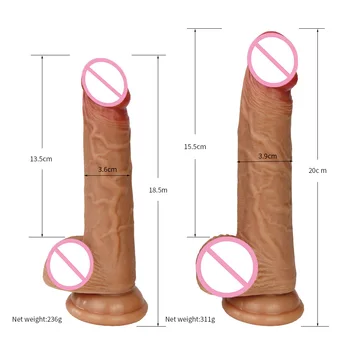 Kožo občutek Realističen Dildo mehkega materiala Velik Velik Penis priseska Sex Igrače za Žensko, Strapon Ženska Masturbacija