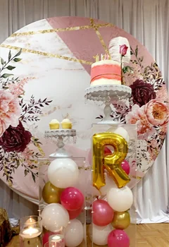 Allenjoy Poročno Cvetje oblačila krog ozadje kritje za fotograranje happy birthday party foto studio krog ozadju