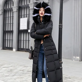 Zimske Ženske Navzdol Jakno Dolgo Hooded Moda Sneg Oblačila Toplo Bombaž-oblazinjena Dolg Rokav Parkas Navzdol Plašč Za Ženske #734