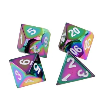 7Pcs Polyhedral Kocke je Dvakrat Barve Polyhedral Igra s Kockami za RPG Ječe in Zmaji, D4, D6, D8, D10, D12, D20 Tabela Igra