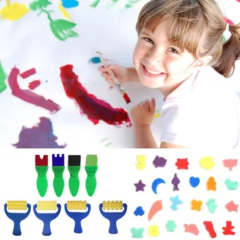 Otrok Pečat Barve Grafitov Gobice za Otroke 42 KOS Zabave Čopiči Otroci Obrti Otroci Umetnosti in Obrti Risanje Igrače Set