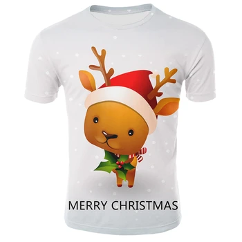2020 Božič 3D tiskanje moda za moške in ženske kratke oplaščeni T-shirt mehkega materiala na prostem priložnostne svoboden moška T-shirt majica