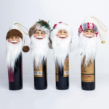 Santa Claus Rdečega Vina, Steklenica Skp Doma Božično Drevo Top Dekoracijo Obesek Santa Glavo Božični Okrasek