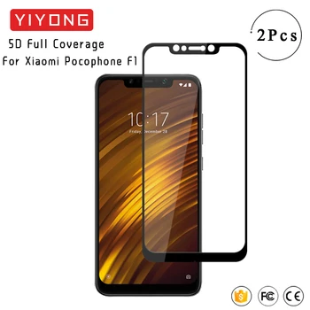YIYONG 5D Polno Kritje Stekla Za Xiaomi Pocophone F2 Pro X3 NFC Kaljeno Steklo Screen Protector Za Xiaomi Poco X3 F1 C3 M3 M2, Pro