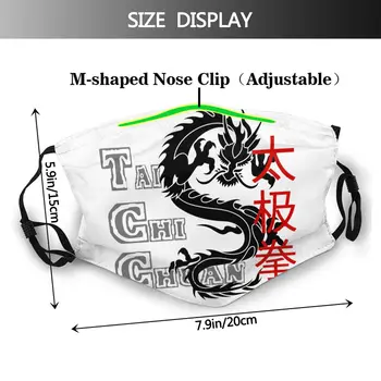 Tai Chi Chuan Non-Enkratno Masko Kitajski Zmaj Dustproof Maske Z Filtri Za Zaščito Respirator Žarilna