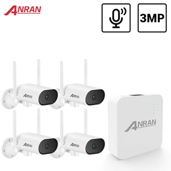 ANRAN 3MP PTZ Brezžična nadzorna Kamera Sistem Avdio Snemanje CCTV Sistema Buit v SD slot, Št povezovanje z žeblji Design Prostem Kamero APP