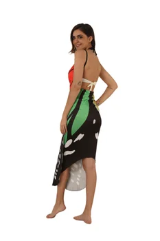 Plus Velikost 4XL 5XL Poletje Plaža Obleko Modne Metulj 3D Tiskanja Ženske obleke Seksi Zanko Sarong prikriti Osnove Pareo Obleko Vestidos