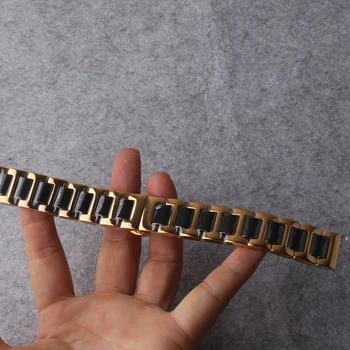 Promocija novih watchbands Naravnost konča Watch Trak Keramike in nerjavnega jekla, zlata watchbands zapestnica 14 mm 16 mm 18 mm 20 mm 22 mm