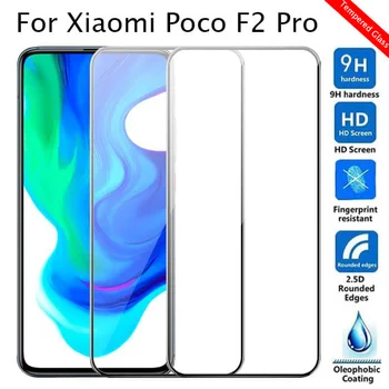 2pcs Kaljeno Steklo za Xiaomi Pocophone F2 Pro poco X2 F1 Screen Protector za POCO X3 Steklo Zaščitno folijo 9D črno steklo