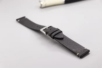 18 19 20 21 22 mm visoko kakovostnih Ročno izdelanih tanke Resnično Usnje jermenčki za Ročno Black jermenčki vintage Watch dodatki