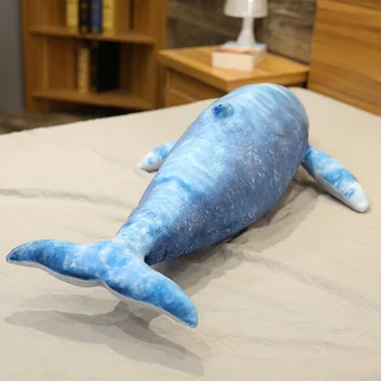 55-130 cm Velikan Modrega Kita Plišastih Igrač Velike Ribe lutka Kita polnjene plišastih morske živali Otrok Darilo za Rojstni dan