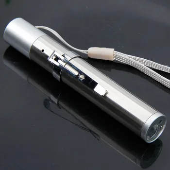 3 In1 LED Mini Svetilka Aluminijasta Lita USB Polnilna LED Laser, UV Svetilko Penlight Večnamenska Svetilka Keychain Luči